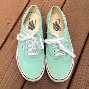 Vans Authentic Mint Green Sneaker Size 8.5 W